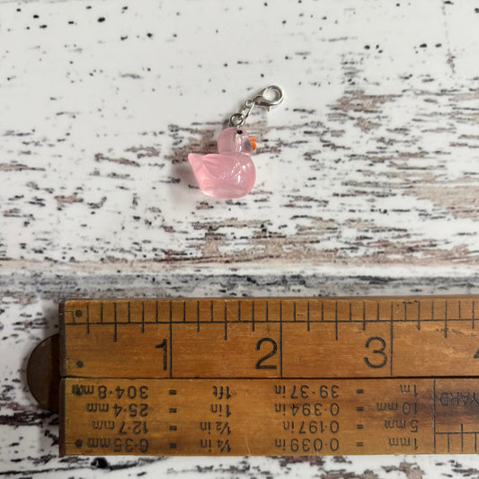 Pink Duck Zipper Charm