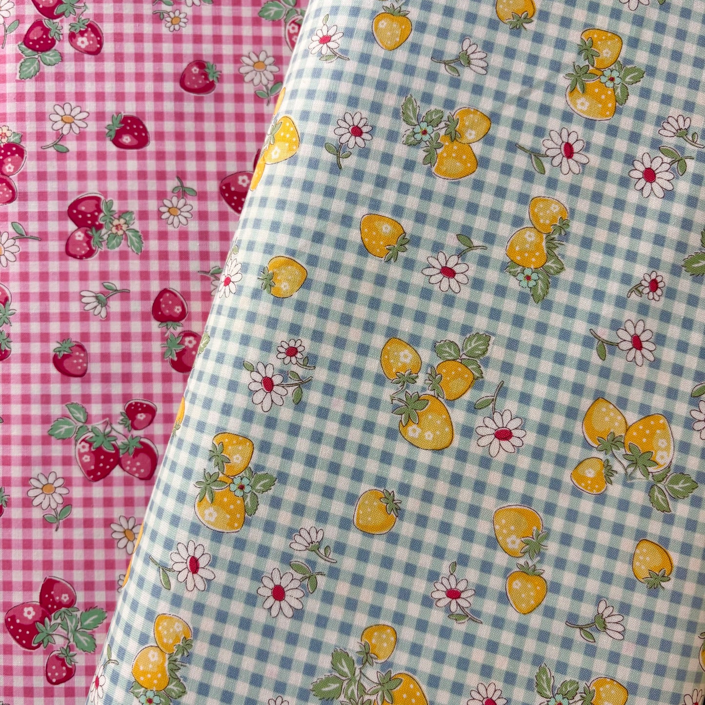 YUWA - Blue Check with Yellow Strawberries