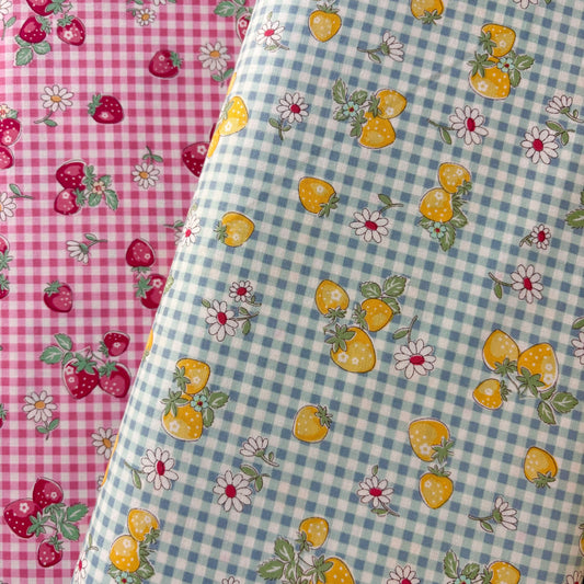 YUWA - Blue Check with Yellow Strawberries