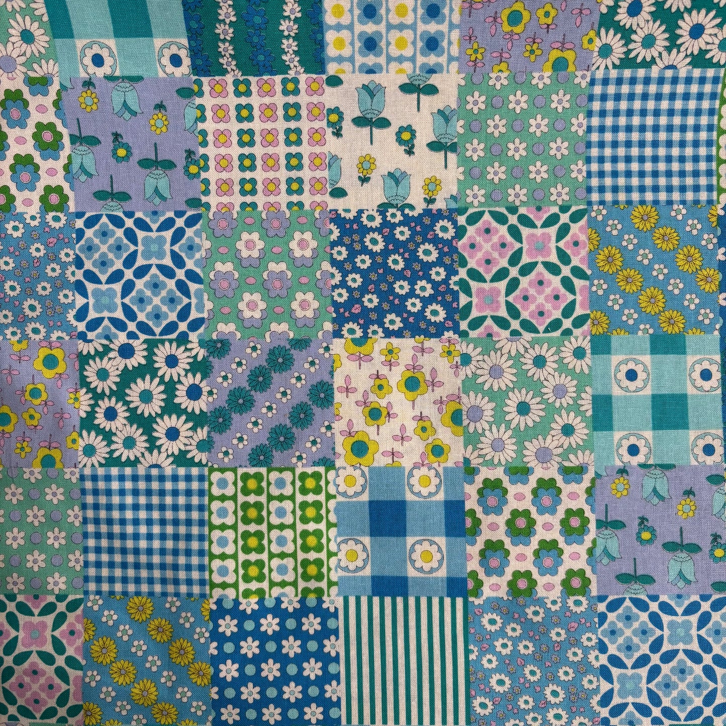 Flower Days - Blue Green Cheater Print