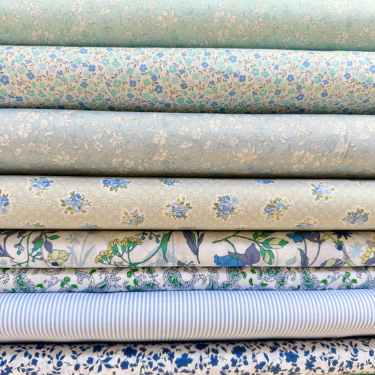 Hokkoh Blue Floral Japanese Lawn