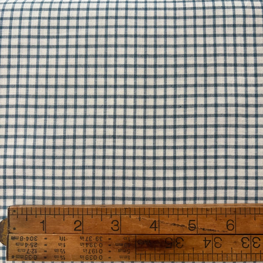 French General - Woven Ginghams Woad Pearl Open