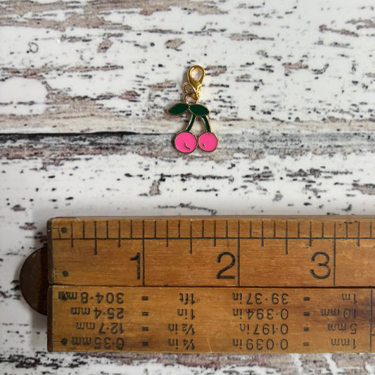 Pink Cherry Zipper Charm