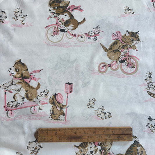 Kei Textiles - Large Scale Pink Kittens, Puppies and Chicks
