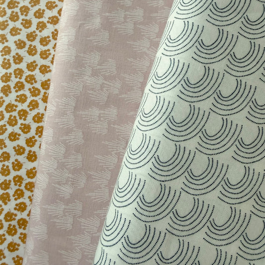 Tiny Tansy in Cantaloupe - Coastal Walk by Karen Lewis Textiles for Andover