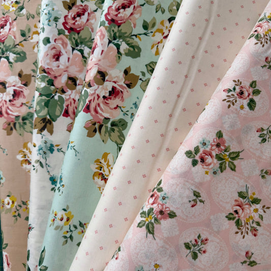 Bouquet Des Fleurs - Dots in Cream by Miss Rose Sister Violet for Riley Blake