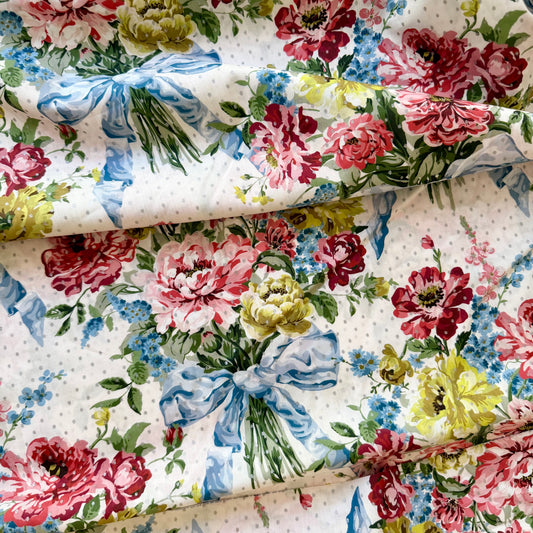 Liberty Tana Lawn - Bridgerton Bow Bouquet Spot Metallic