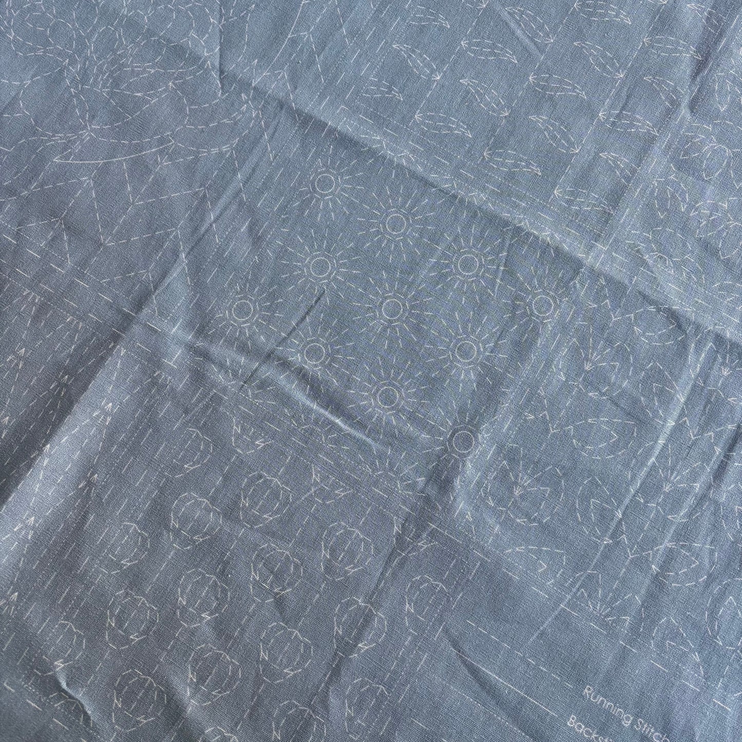 Australian Native Waratah Sashiko Panel in Notre Dame (duck egg blue)