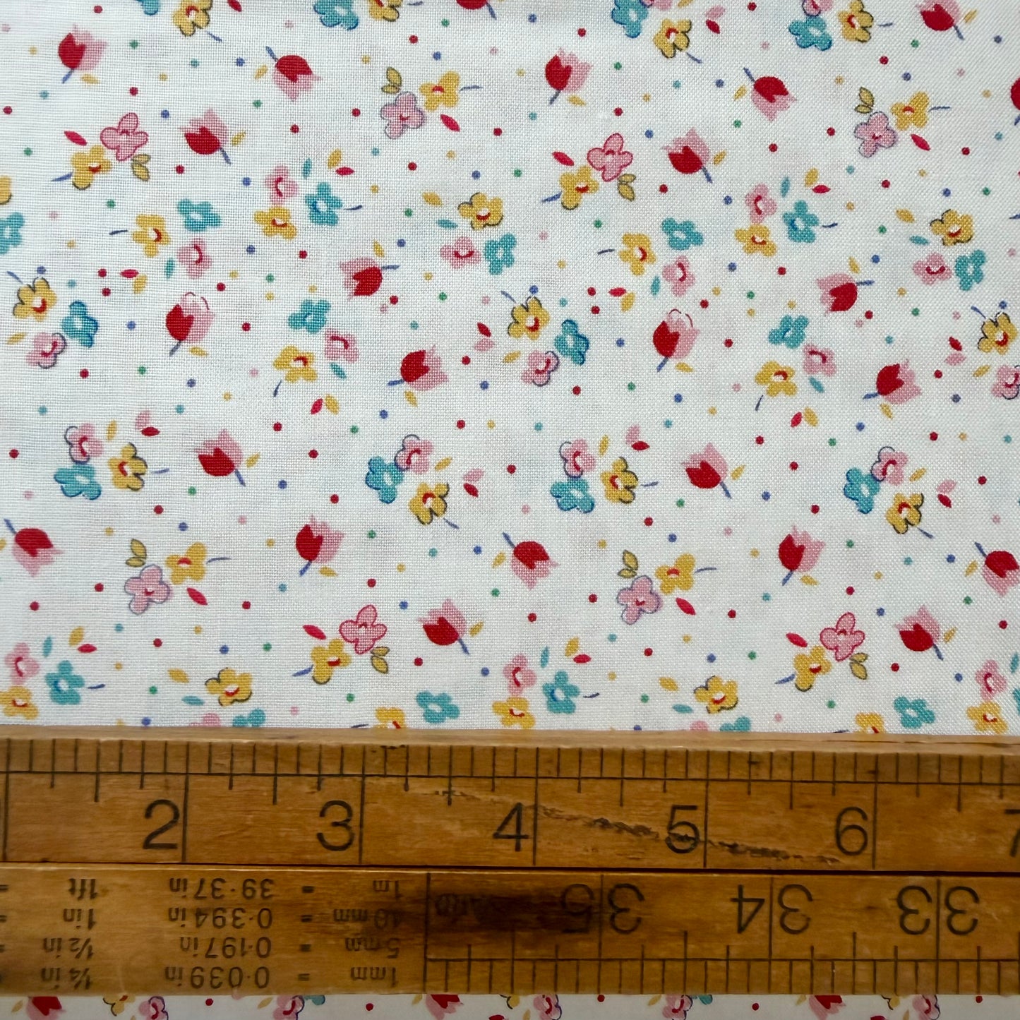 Simple Pleasures Calico Sweet Rose in White - Riley Blake