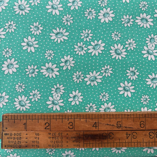 Daisies on Green - Handworks Cotton Printed Shirting