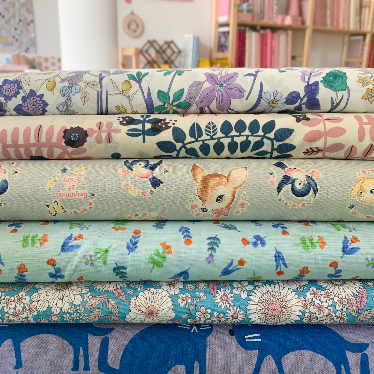 Aqua Floral from Sevenberry - Japanese Cotton Printed Shirting