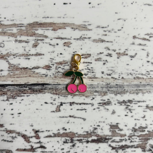 Pink Cherry Zipper Charm