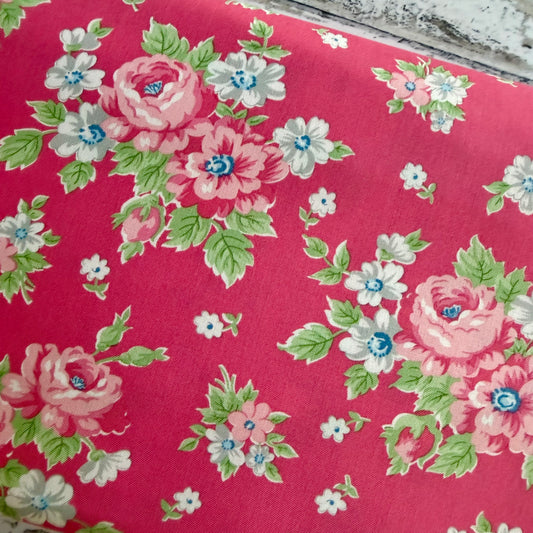 Blooming Florals in Dark Pink - A Cat Named Stitch - Moda