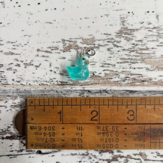 Aqua Duck Zipper Charm