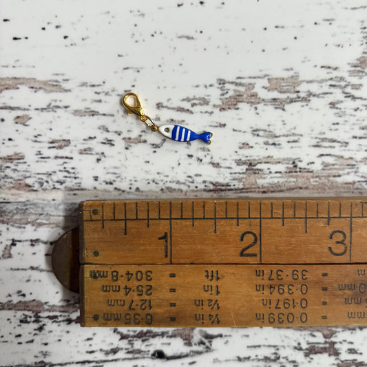 Blue Minnow Zipper Charm
