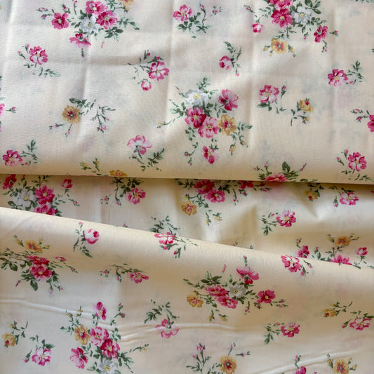 YUWA - Pink Roses on Yellow Cream