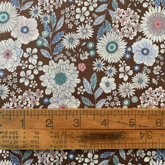 Joli Bouquet Brown Floral Japanese Cotton