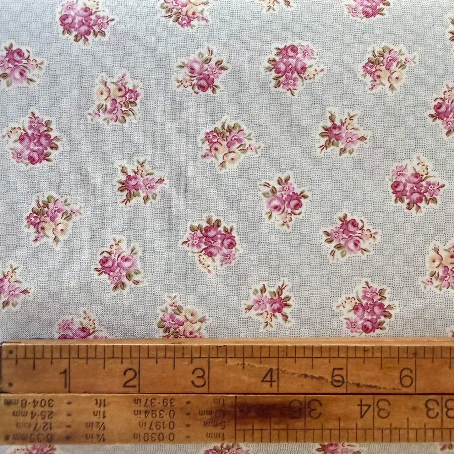Pink Floral with Blue Background