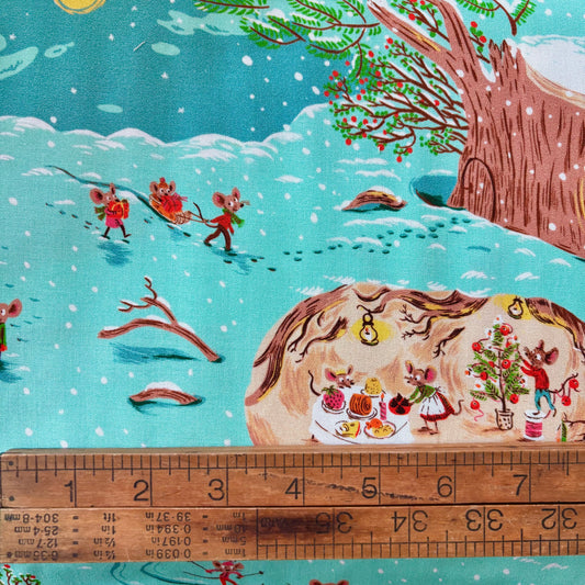 Studio Edit - Christmas Mice in Aqua