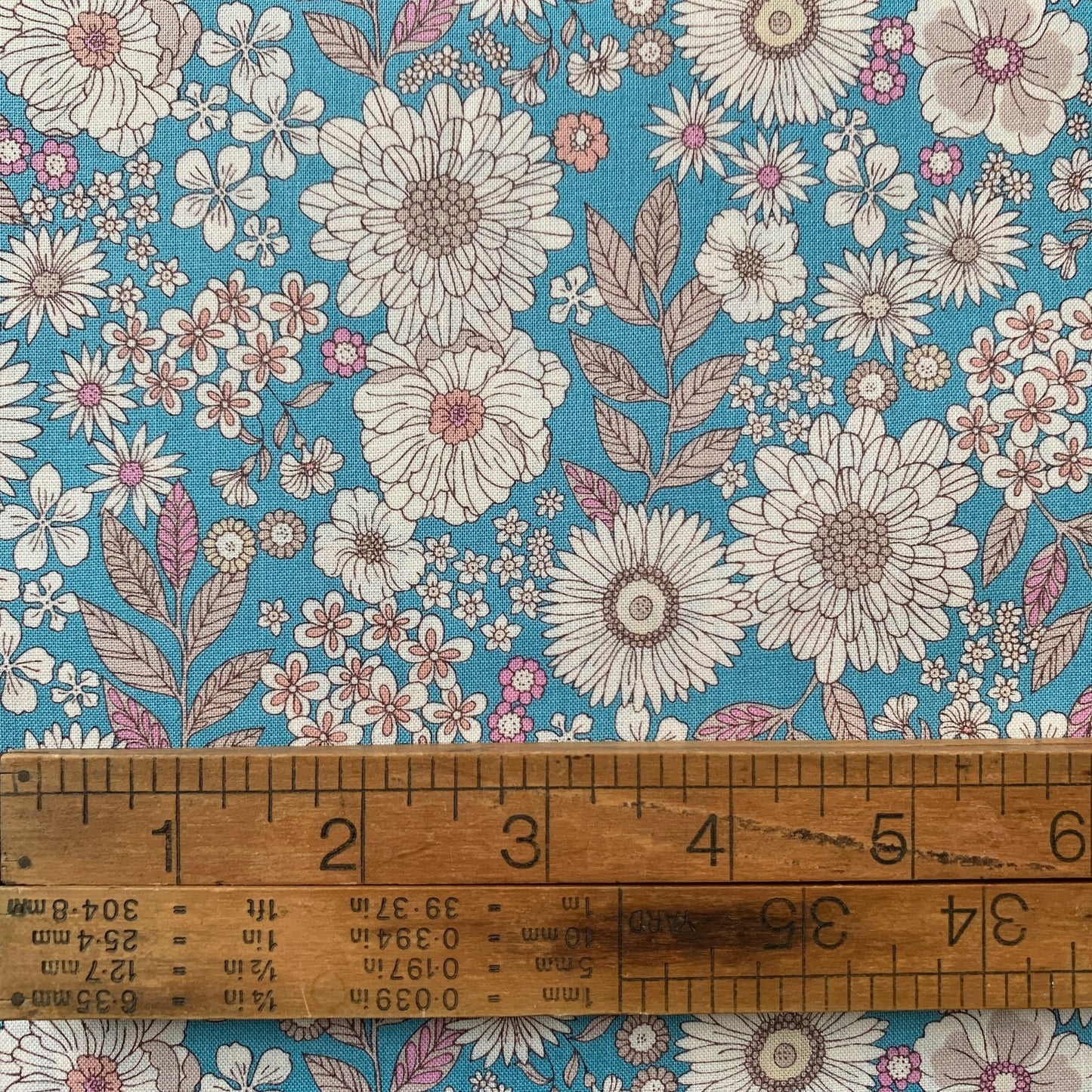 Joli Bouquet Aqua Floral Japanese Cotton