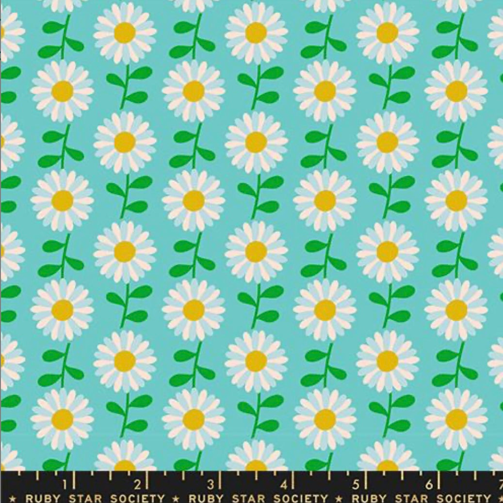 Ruby Star Society - Flowerland - Field of Daisies - Turquoise