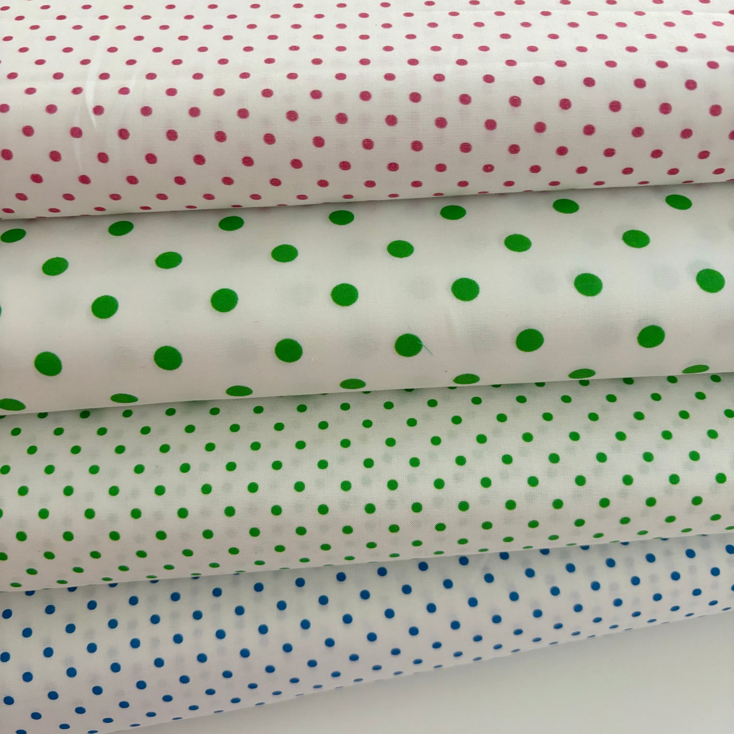 Dots + Stripes + More Brights - Larger Green Dot on White