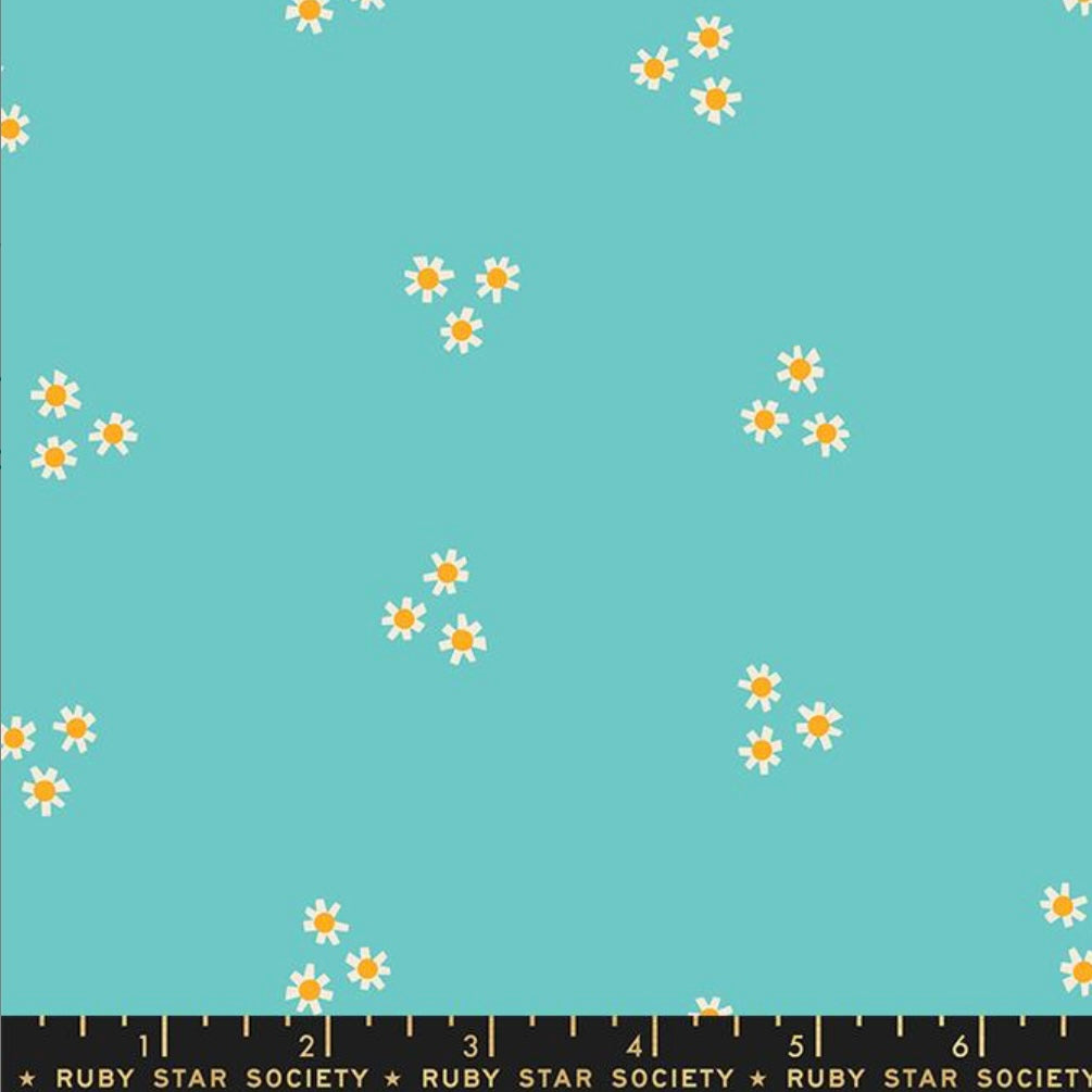 Ruby Star Society - Flowerland - Dainty Florals - Turquoise