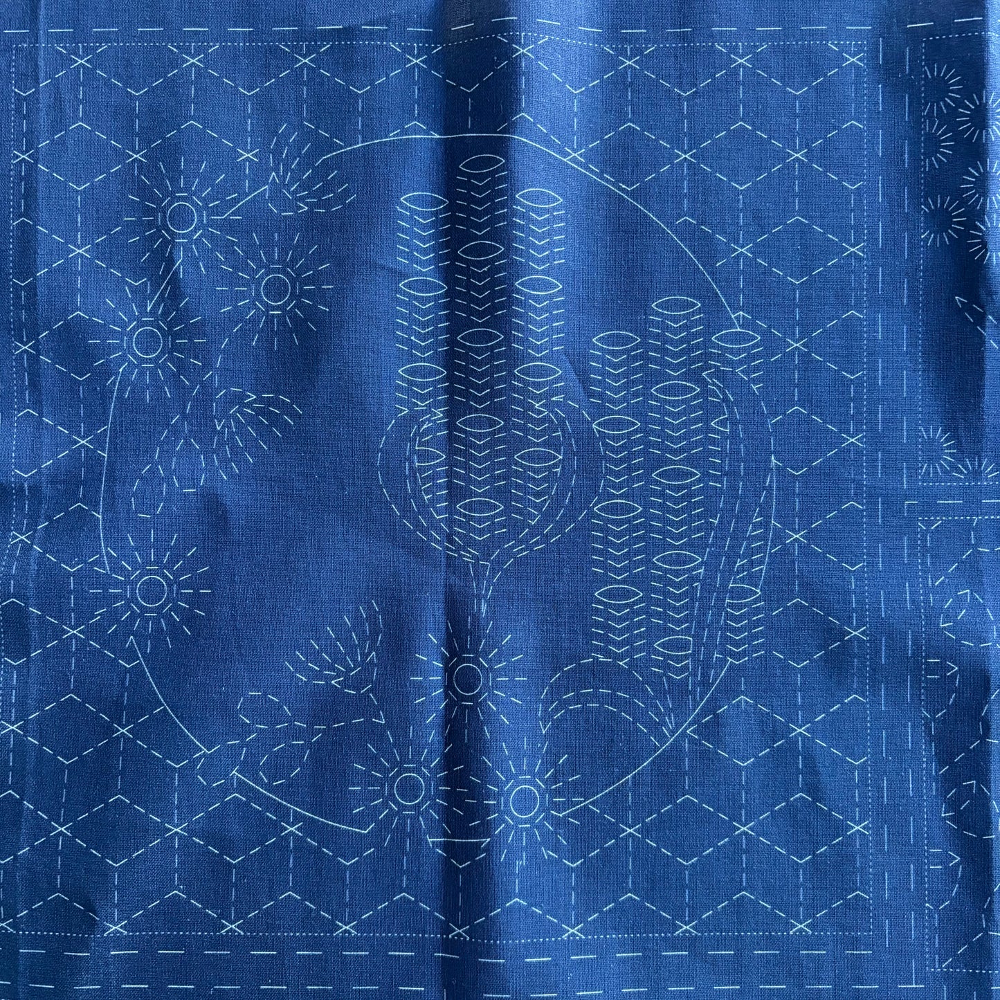 Australian Native Banksia - Sashiko Panel in Indigo