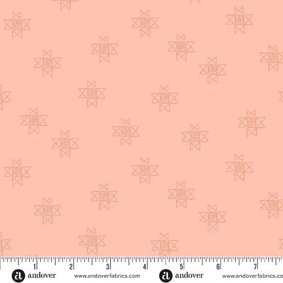 Ohio Star in Coral - Petals and Stitches