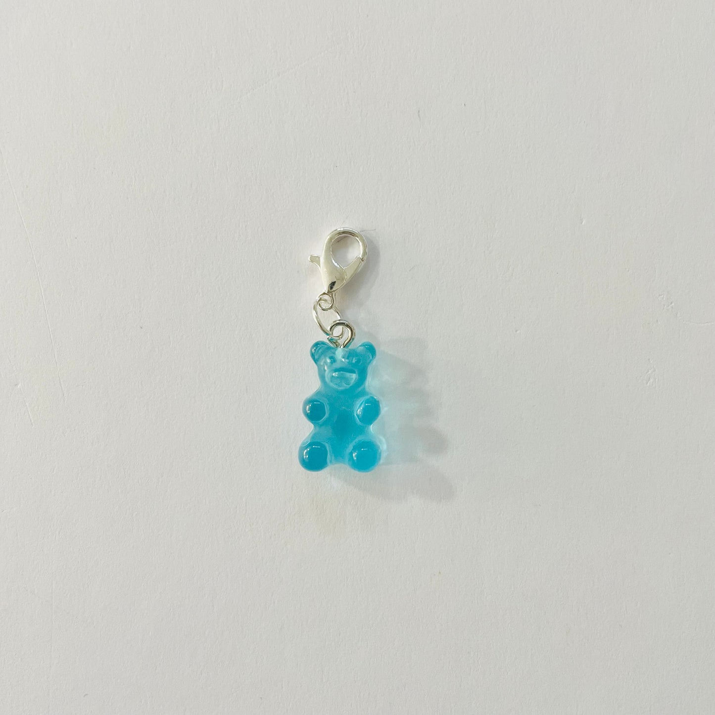 Aqua Gummy Bear Zipper Charm