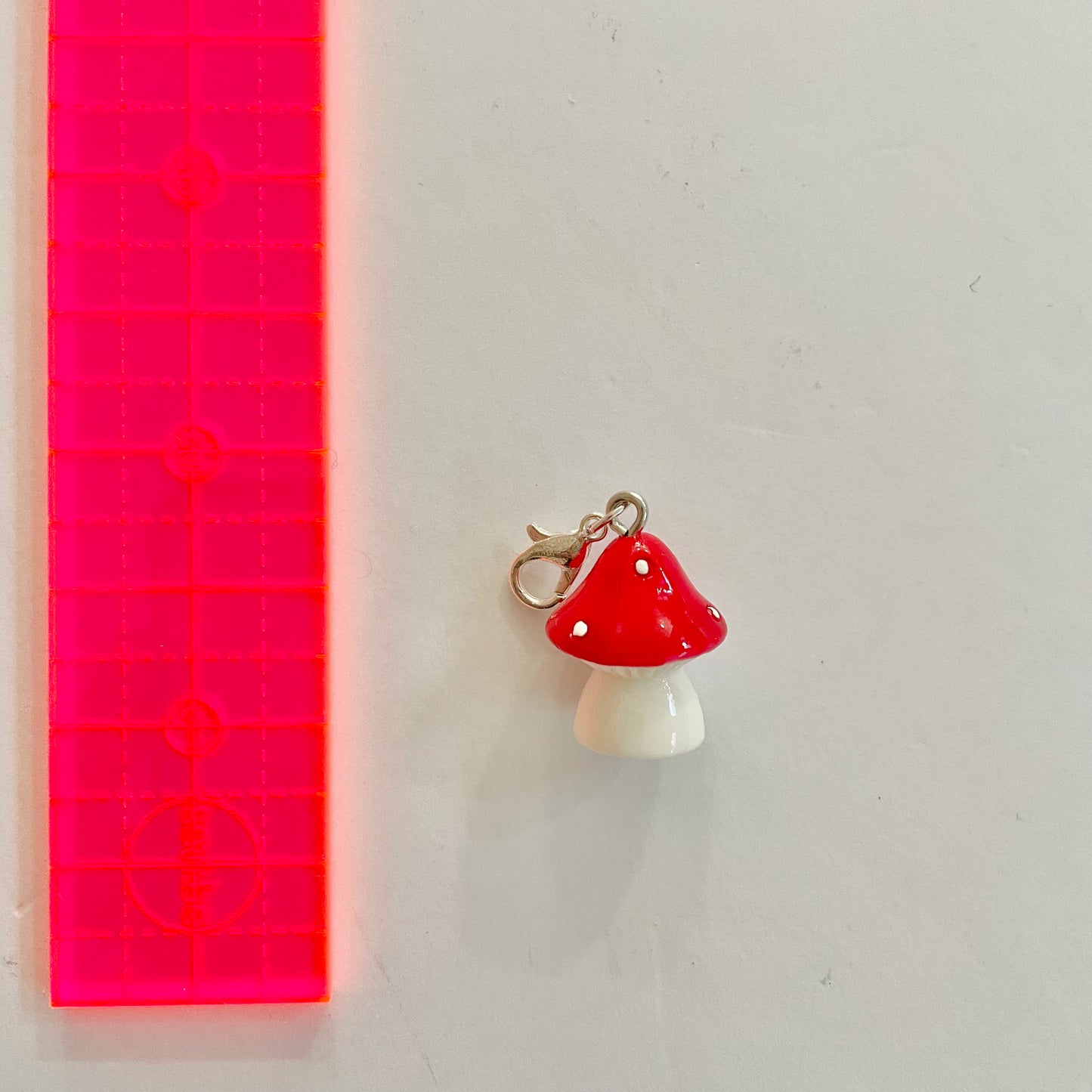 Little Red Toadstool Zipper Charm