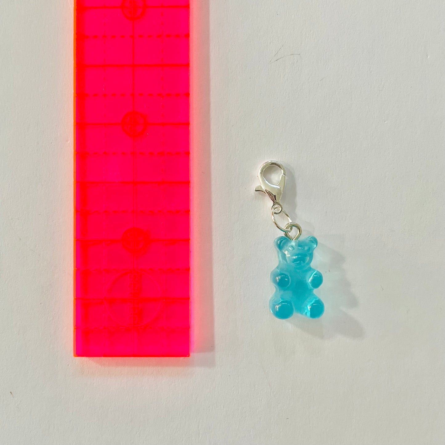 Aqua Gummy Bear Zipper Charm