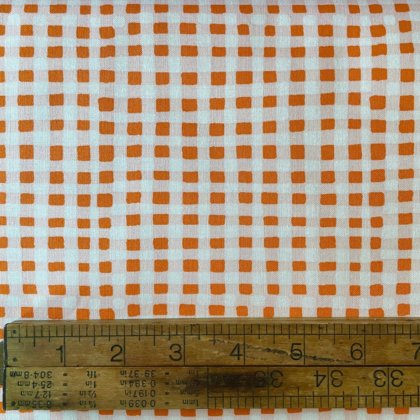 Country Mouse by Heather Ross - Checkers - Tangerine