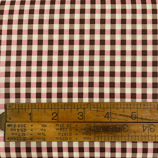YUWA Basic Check - Brown and Pink