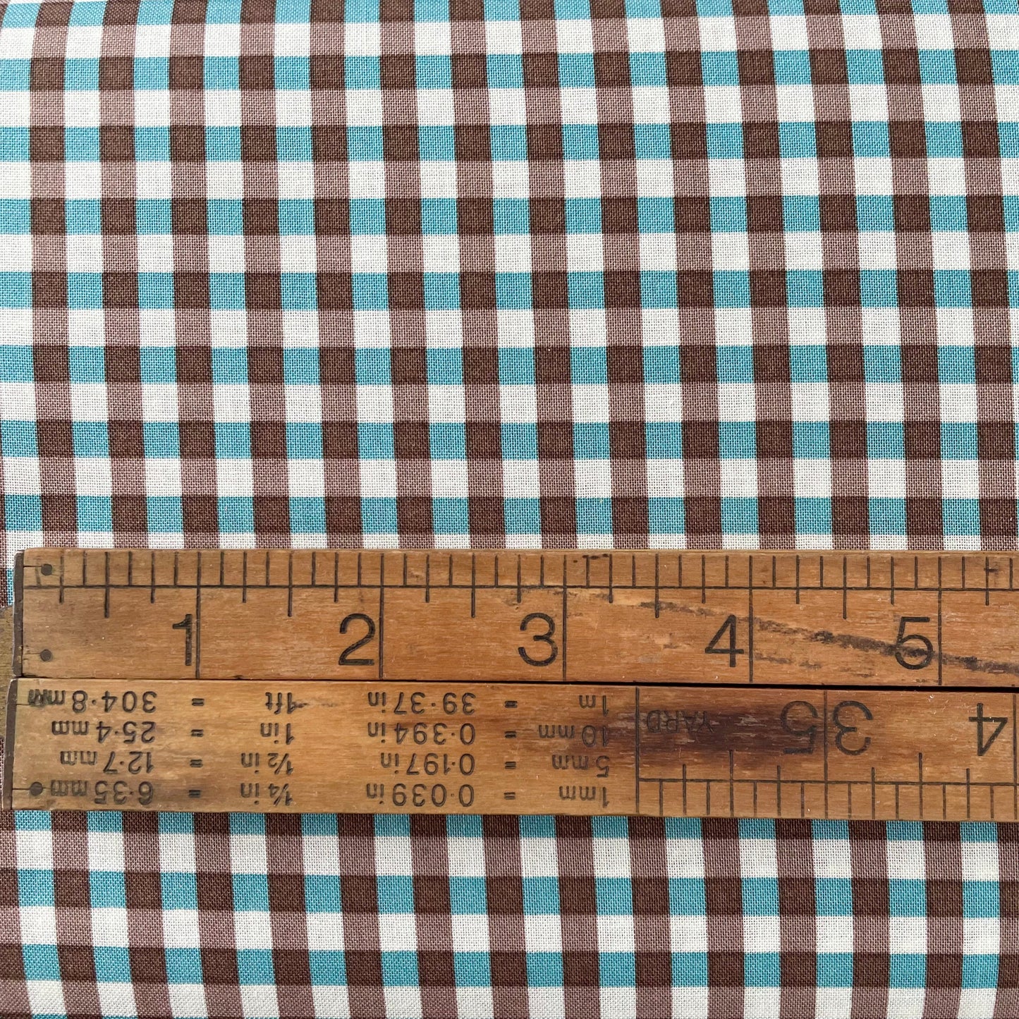 YUWA Basic Check - Brown and Aqua
