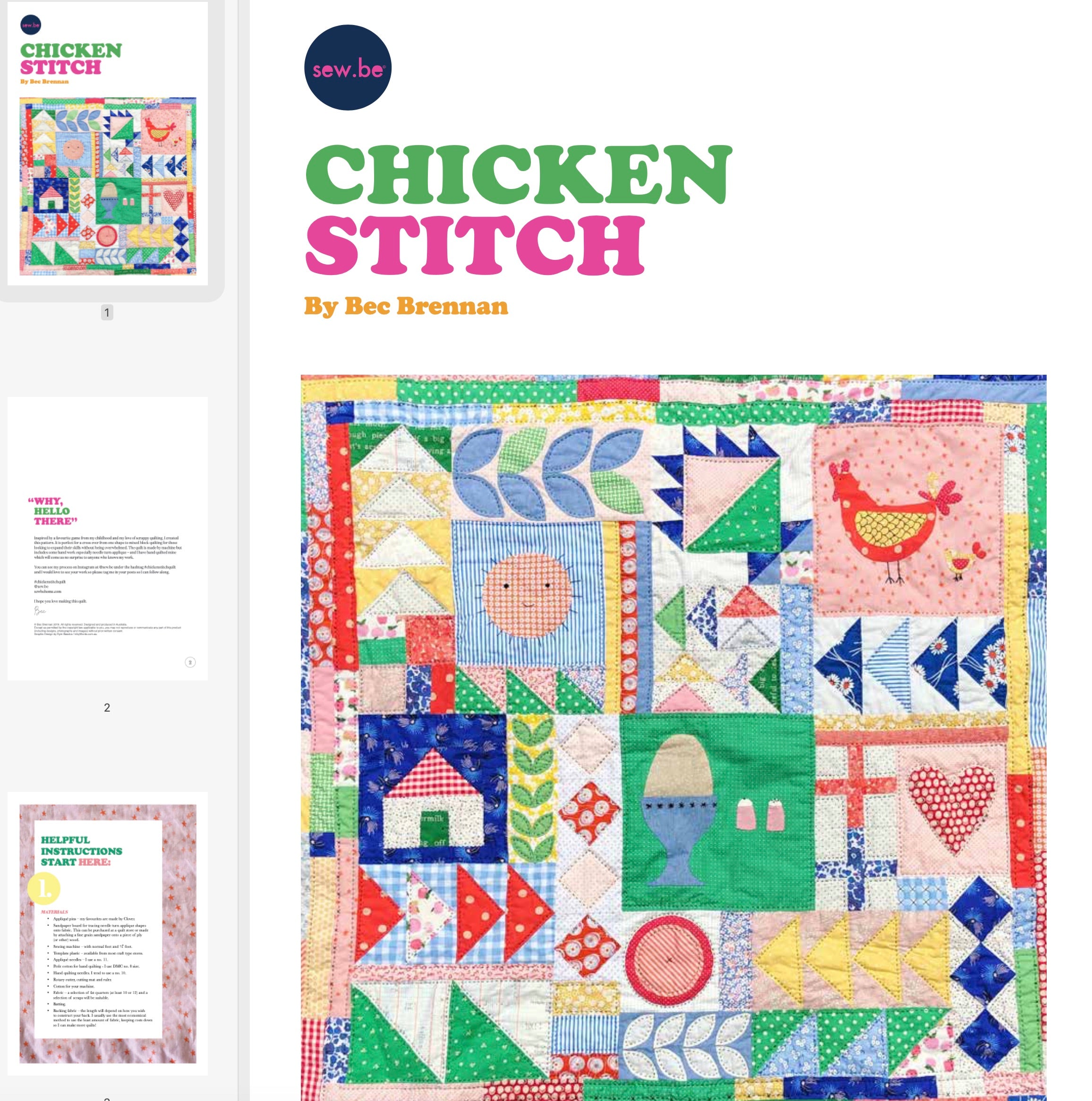 Writing a Quilt Pattern is Easy - or so I thought. – sew.be curated