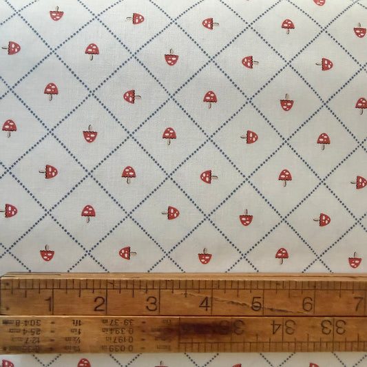 Mushroom and Grid in Pearl - Natures Sketchbook - Moda
