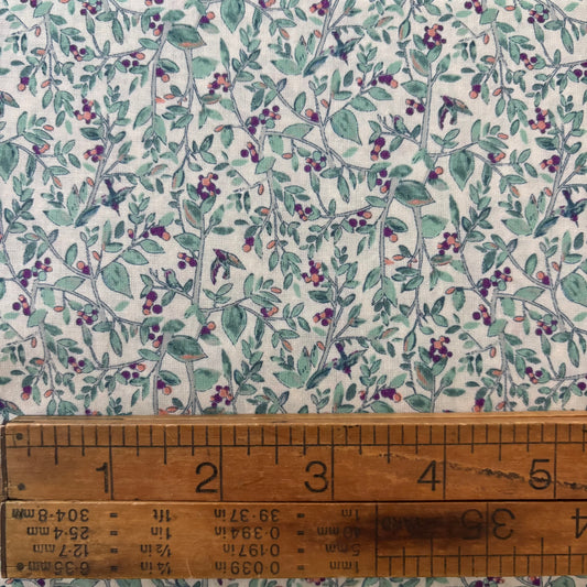 Teal Floral - Japanese Cotton Printed Lawn