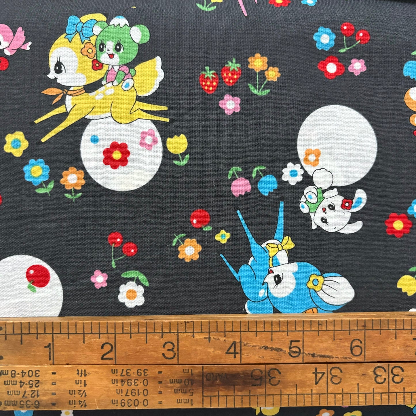 Deer and Friends on Soft Black - Kei Fabrics