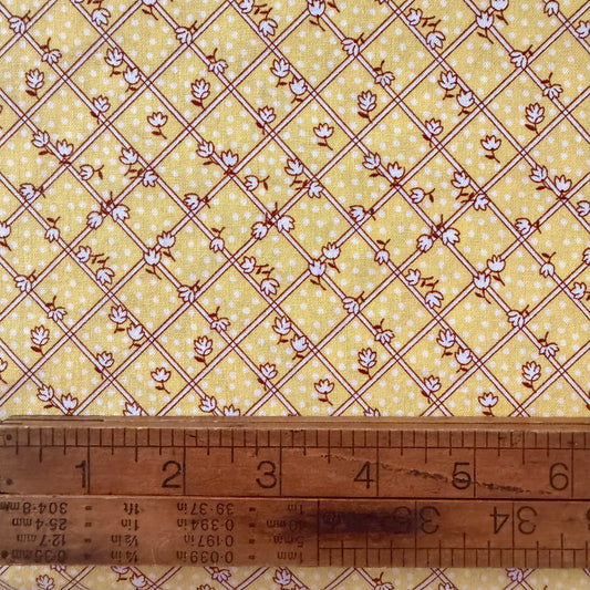 Tulips on Plaid - Yellow by Whistler Studios for Windham Fabrics