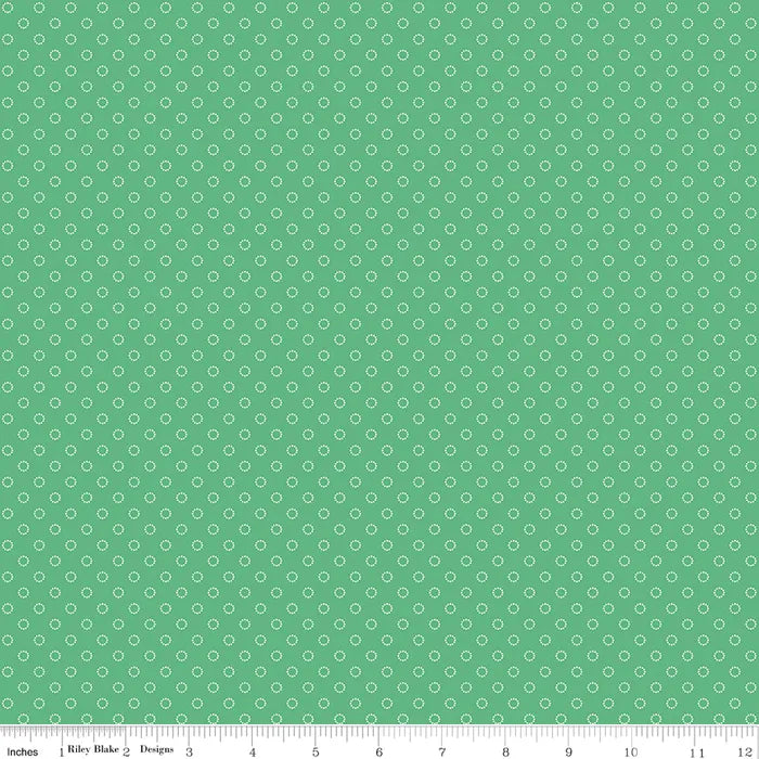 Whimsical Woodland- Circle Dots in Green - Riley Blake