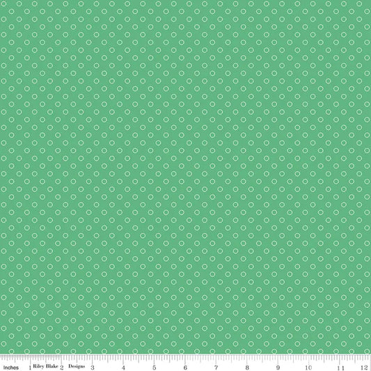 Whimsical Woodland- Circle Dots in Green - Riley Blake