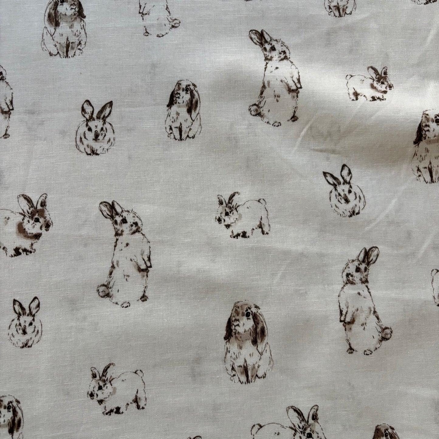 Rabbits - Japanese Cotton / Linen Printed Sheeting