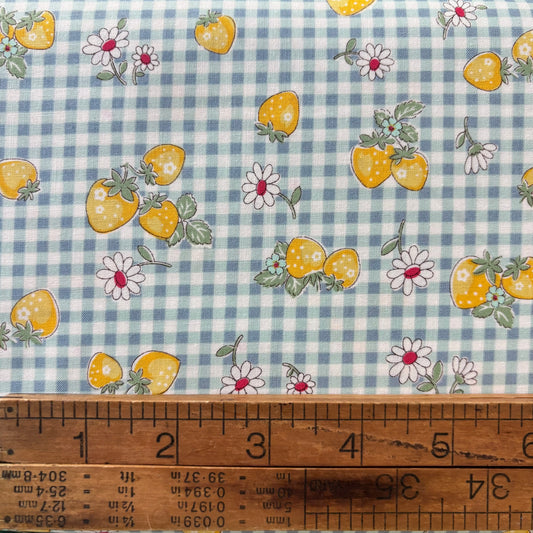 YUWA - Blue Check with Yellow Strawberries