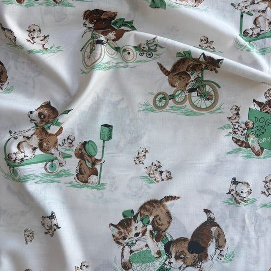 Kei Textiles - Large Scale Green Kittens, Puppies and Chicks