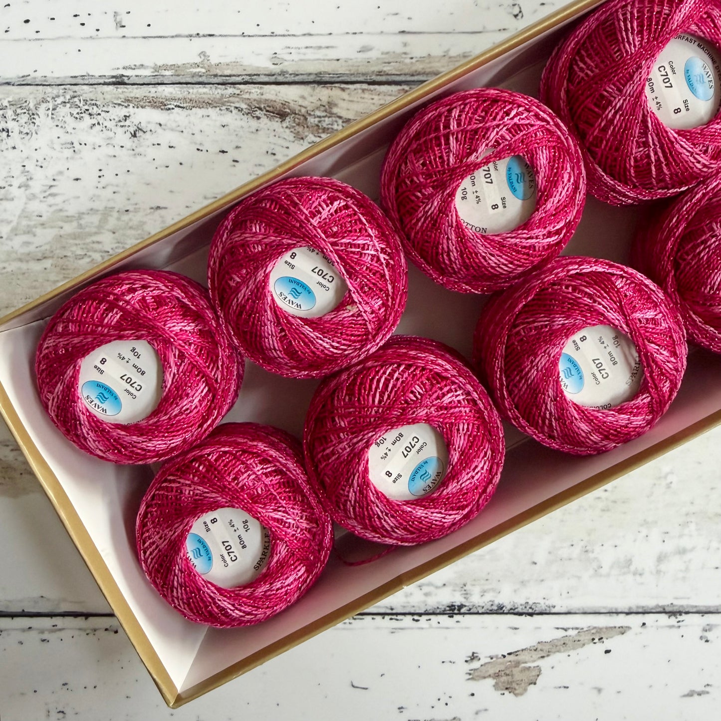 Valdani Sparkle Perle 8 Cotton - Sparkly Fuchsia