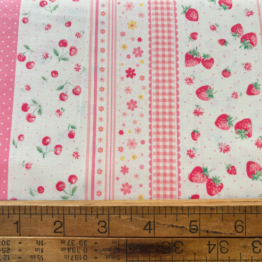 YUWA - Pink Strawberry Cherry Stripe