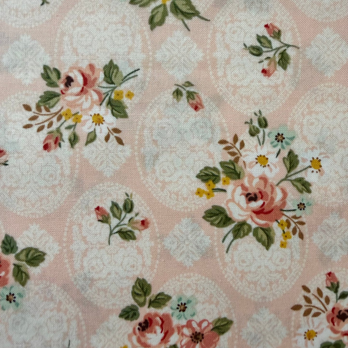 Bouquets Des Fleurs - Posy in Blush by Miss Rose Sister Violet for Riley Blake