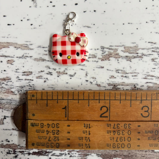 Gingham Hello Kitty Zipper Charm