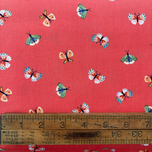 Hide & Seek Butterflies Coral - Poppie Cotton